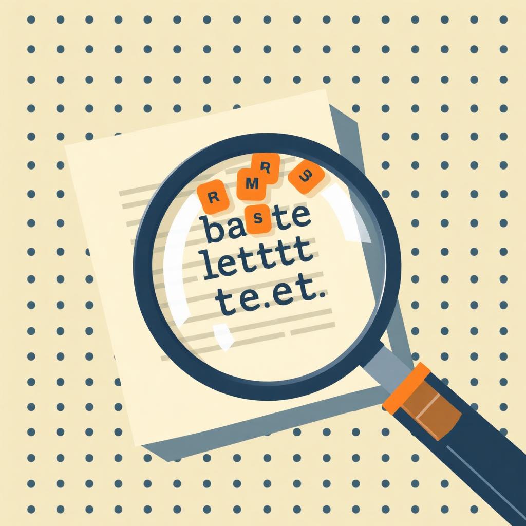Illustration of a magnifying-glass eye reading a scanned document, with letters lifting off the page as editable text.